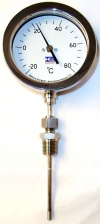 Thermometers - 63mm, 100mm &amp; 150mm Bimetal Rigid Stem